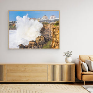Vågor Cascais Portugal – dramatiskt hav och klippor vid Atlantkusten | Canvas