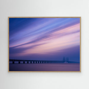 Öresundsbron – Solnedgång över bron mellan Malmö och Köpenhamn - CANVAS