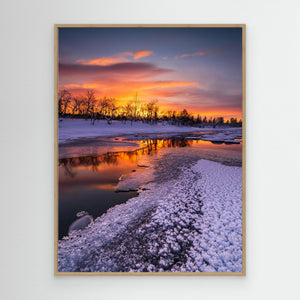 Vinter vid Grövlan – Soluppgång i Grövelsjöfjällen, Dalarna | Canvas