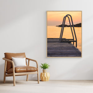 Solnedgång vid brygga i Kullavik – Kungsbacka | Canvas