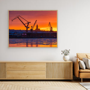 Is och eld över Lundbyhamnen - CANVAS