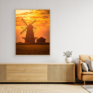 Bräcke mölla i aftonljus - CANVAS