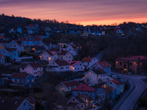 Gryning över Kvarnbyn - CANVAS