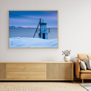 Klåva fyr på Hönö i vinterljus – Göteborgs skärgård | Canvas