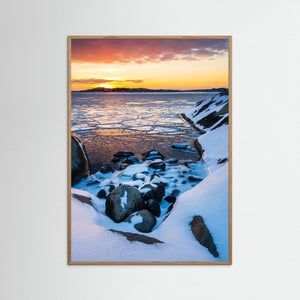 Solnedgång vid Smithska udden Göteborg – Vinter vid havet | Fine Art Print