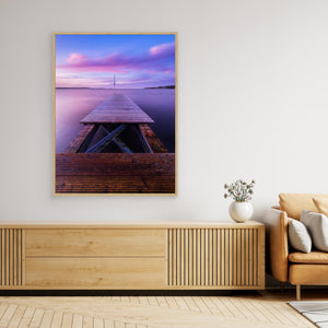 Solnedgång vid Näsets brygga – Göteborgs skärgård | Canvas