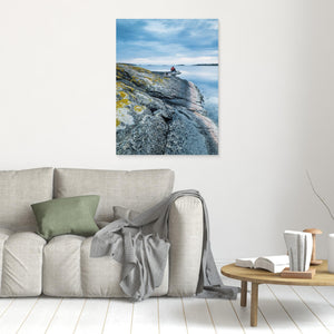 Man på klippa vid havet – Nötö, Hisingen Göteborg | Canvas