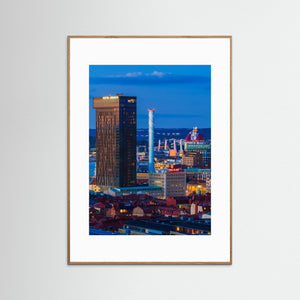 Blå timmen över Göteborg