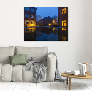 Kvarnbyn i dimma – Lilla & Stora Götafors, Mölndal | Canvas