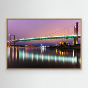 Älvsborgsbron i kvällsljus – Göteborgs hamninlopp | Canvas