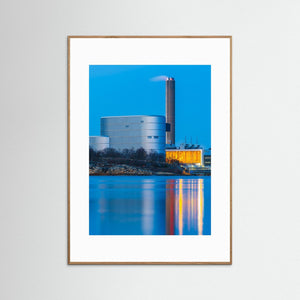 Rya kraftvärmeverk, Göteborg – Industri i blå timmen | Fine Art Print