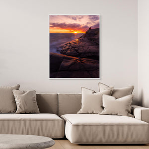 Solnedgång vid Stora Amundön – Göteborgs skärgård | Canvas