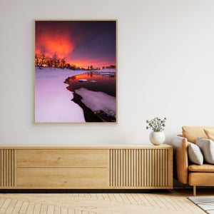 Vinterglöd över Grövlan - CANVAS