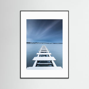 Snötäckt brygga vid Näset – Göteborg | Fine Art Print
