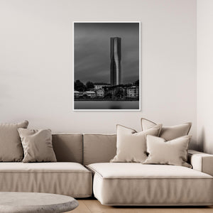 Karlatornet i svartvitt – Göteborgs skyline | Canvas