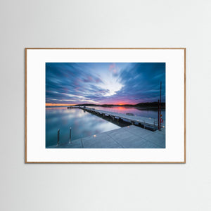 Askimsbadet Göteborg solnedgång – badpir och hav i lång exponering | Fine Art Print