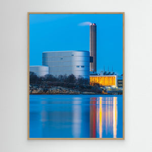 Rya kraftvärmeverk, Göteborg – Industri i blå timmen | Canvas