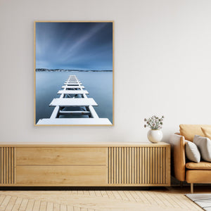 Snötäckt brygga vid Näset – Göteborg | Canvas