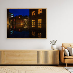 Mölndal – Spegling vid Lilla Götafors i Kvarnbyn | Canvas
