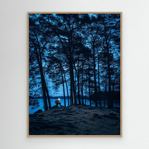 Stora Delsjön Göteborg – Gryning i Skog med Pannlampa | Canvas