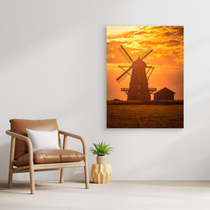 Bräcke mölla i aftonljus - CANVAS