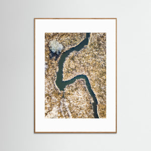 Storån vid Forsaström – Abstrakt landskap från luften | Fine Art Print
