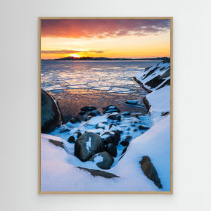 Solnedgång vid Smithska udden Göteborg – Vinter vid havet | Canvas
