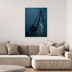 Kran 11 Götaverken Göteborg – Industriellt Motiv i Skymning | Canvas