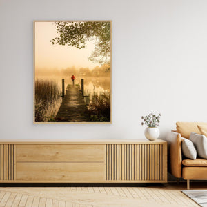 Gyllene dimma vid Landvettersjön - CANVAS