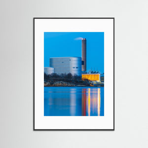Rya kraftvärmeverk, Göteborg – Industri i blå timmen | Fine Art Print