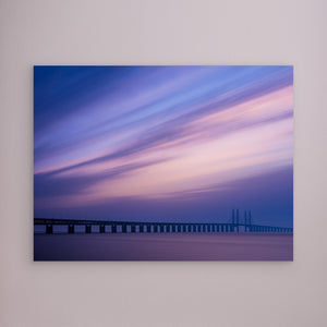 Öresundsbron – Solnedgång över bron mellan Malmö och Köpenhamn - CANVAS