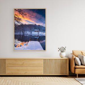 Brostugan vid Ståloppet i vinterljus – Gunnebo, Mölndal | Canvas