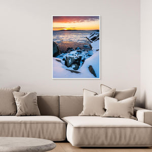 Solnedgång vid Smithska udden Göteborg – Vinter vid havet | Canvas