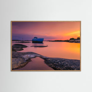 Båtvrak vid solnedgång – Björlanda Kile, Hisingen | Fine Art Print 