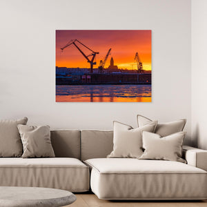 Is och eld över Lundbyhamnen - CANVAS