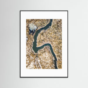 Storån vid Forsaström – Abstrakt landskap från luften | Fine Art Print
