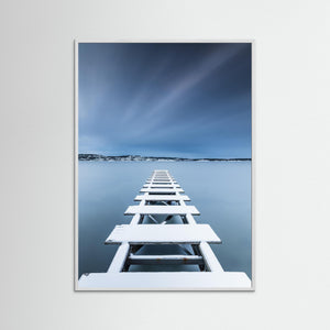 Snötäckt brygga vid Näset – Göteborg | Fine Art Print