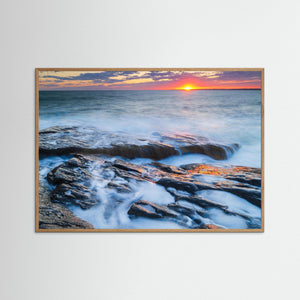 Solnedgång vid Näsbokrok – Kustklippor i Näsbokrok naturreservat, Kungsbacka | Fine Art Print 