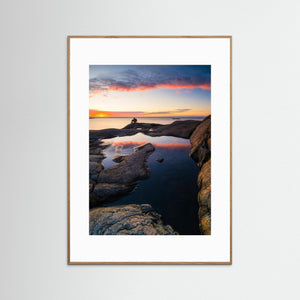 Solnedgång på klipporna vid Hönö – Göteborgs skärgård | Fine Art Print