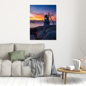 Solnedgång vid Klåva fyr – Hönö, Göteborgs skärgård | Canvas