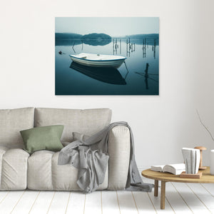 Båt i morgondimma – Stensjön, Mölndal | Canvas
