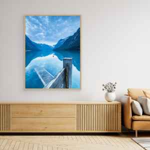 Lovatnet spegling i glaciärsjö - CANVAS