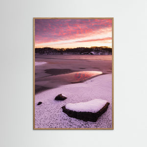 Soluppgång vid Stensjön i Mölndal – Vinterlandskap | Fine Art Print