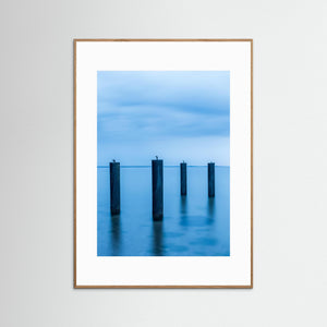 Stolpar i havet vid Viken – Höganäs, Skåne | Fine Art Print