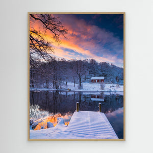 Brostugan vid Ståloppet i vinterljus – Gunnebo, Mölndal | Canvas