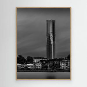Karlatornet i svartvitt – Göteborgs skyline | Canvas