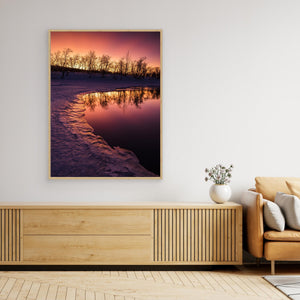 Soluppgång vid Grövlan – vinterlandskap i Grövelsjöfjällen | Canvas