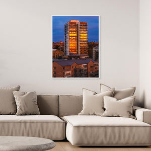 Kvarnbytornet i solnedgång – Mölndal | Canvas