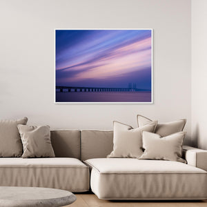 Öresundsbron – Solnedgång över bron mellan Malmö och Köpenhamn - CANVAS