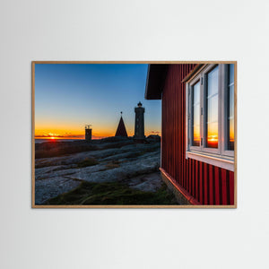 Solnedgång vid Vinga fyr – Göteborgs skärgård | Fine Art Print 